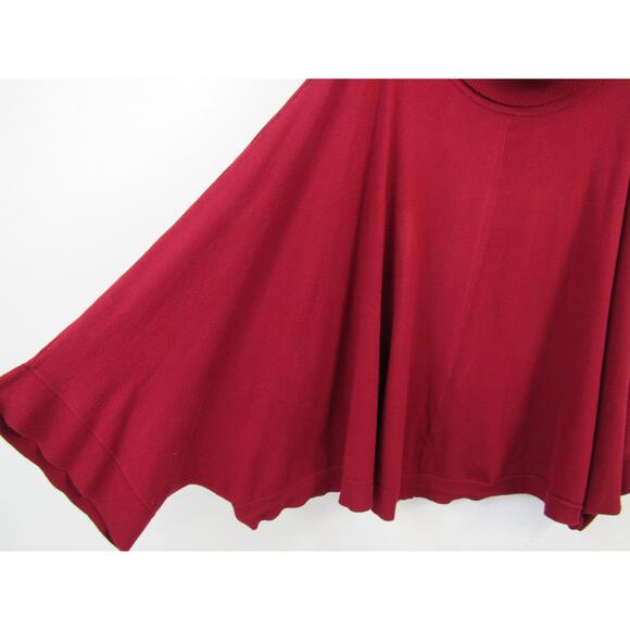 Ellos 2X/4X Turtleneck Poncho Sweater Maroon Holiday Plus Size Layering Casual - Picture 3 of 7